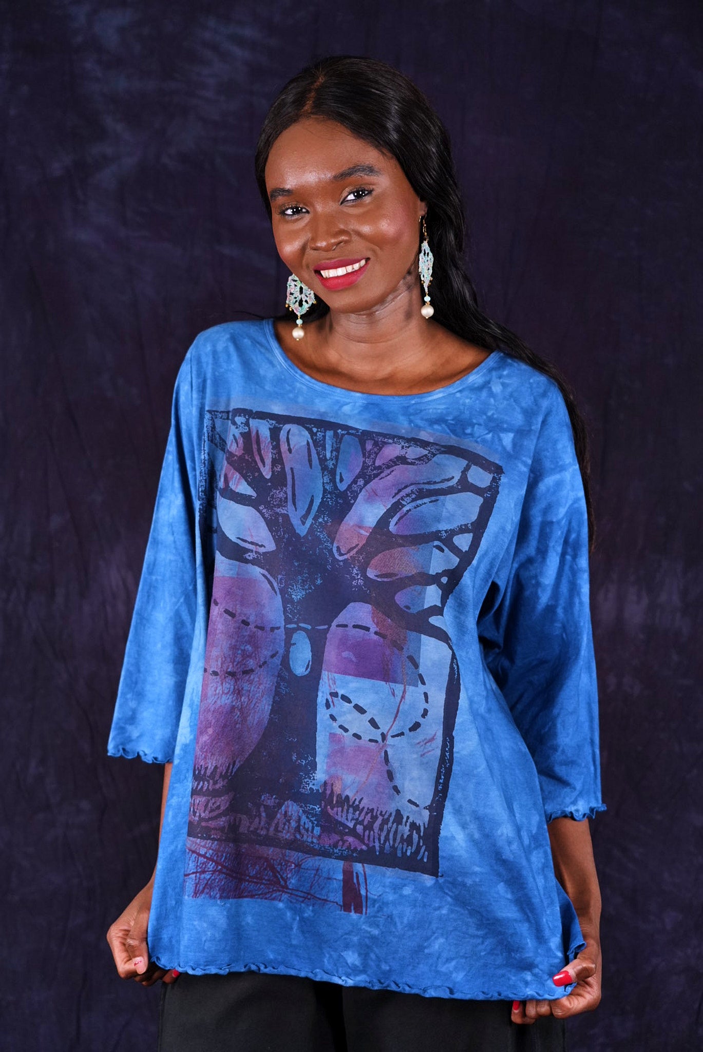 1145HD Hand Dyed Cafe Tee Sky Tree-P
