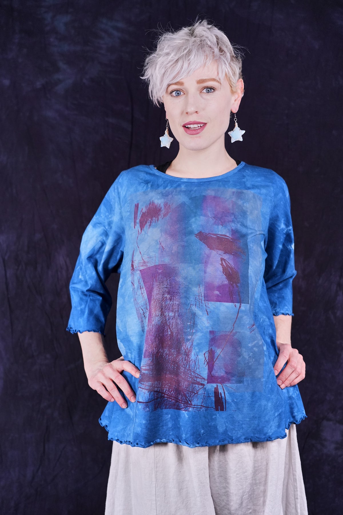 1145HD Hand Dyed Cafe Tee Clear Blue Sky-P