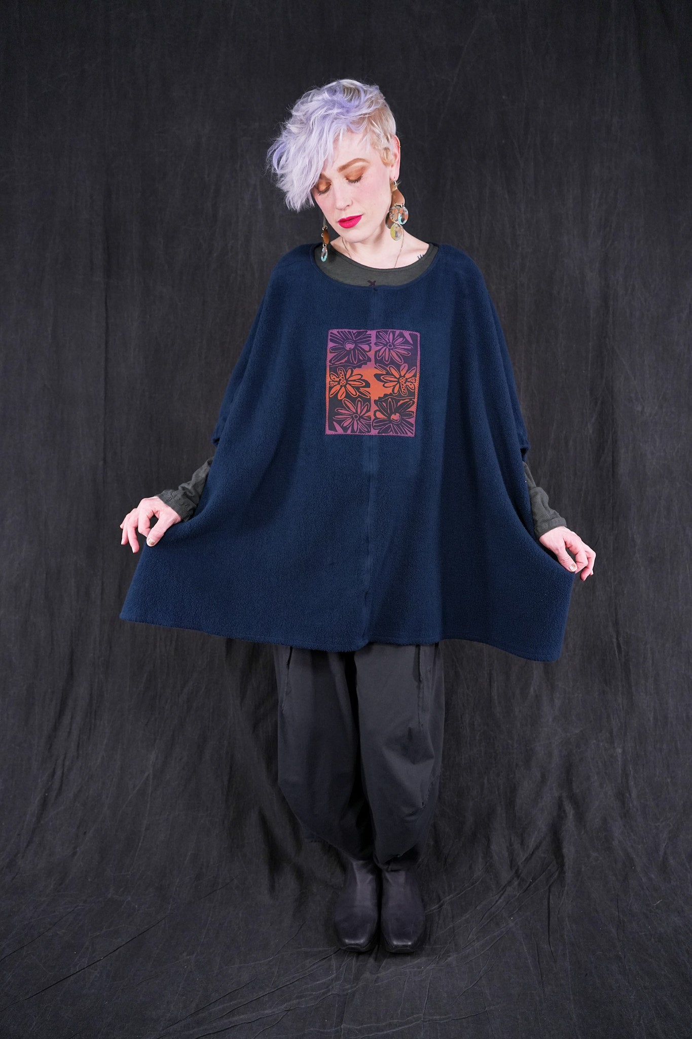 5304 Sherpa Poncho Atlantic Patched