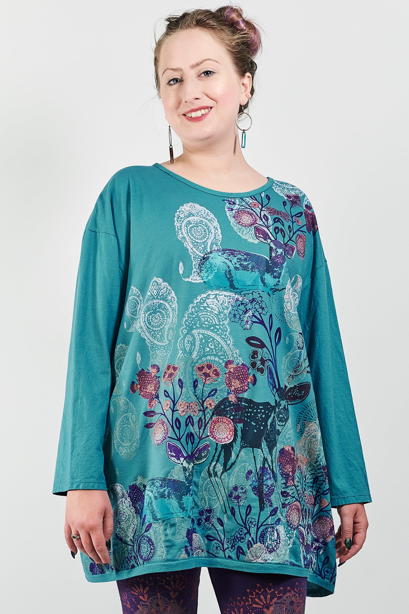 1157 Long Sleeve Studio Tee Teal-P