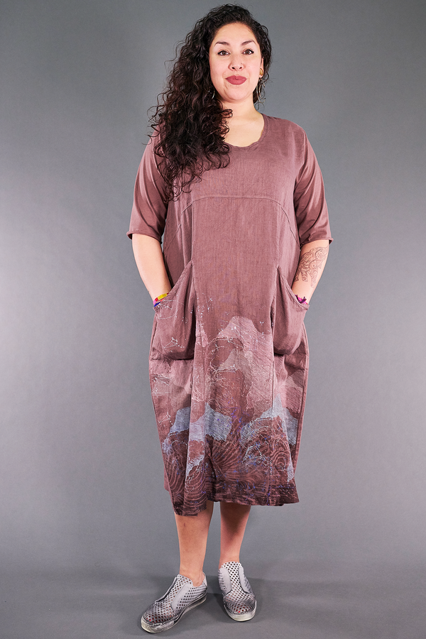 7214 Linen Dress Treehouse-P - Blue Fish Clothing 7214 Linen Dress Treehouse-P - Blue Fish Clothing