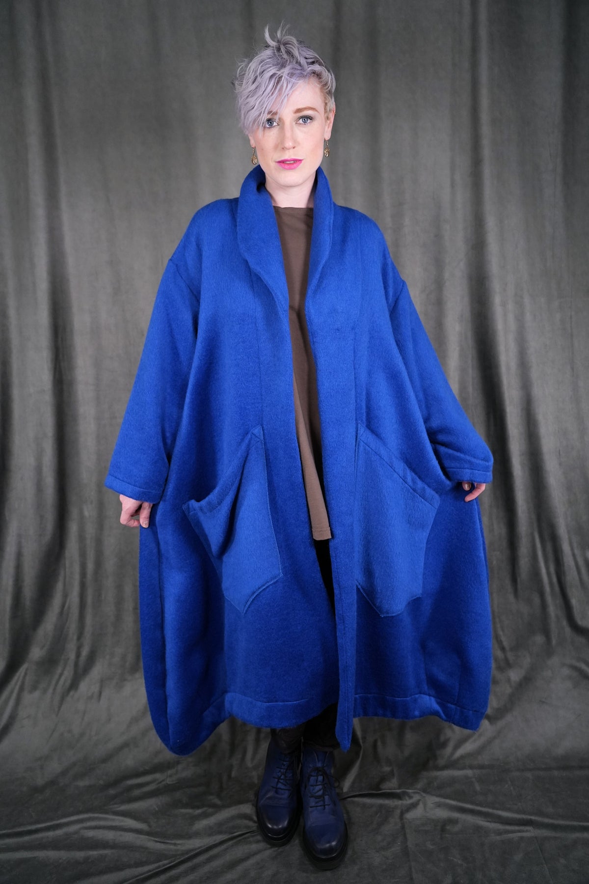 V1721 Winter Wool Coat Lapis