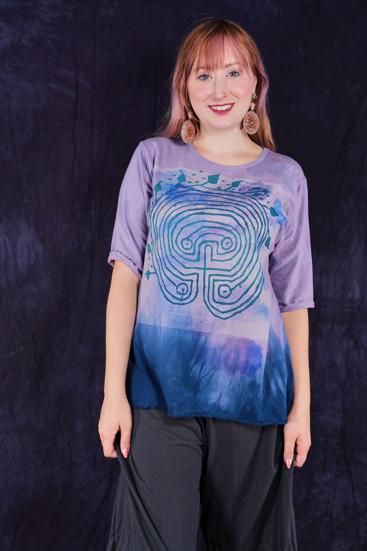 1988HDBlue Fish Tee Violet Dip & Indigo