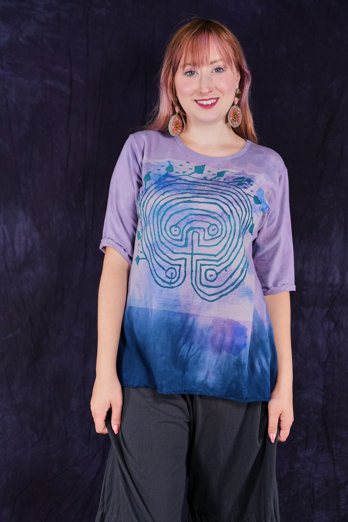 1988HDBlue Fish Tee Violet Dip & Indigo