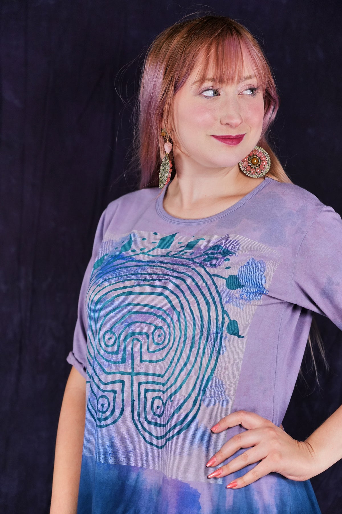 1988HDBlue Fish Tee Violet Dip & Indigo