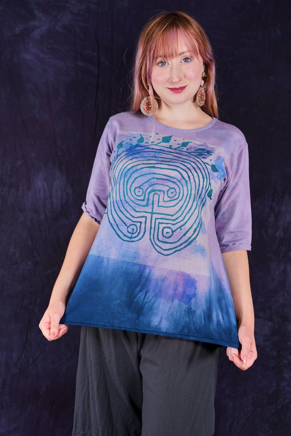 1988HDBlue Fish Tee Violet Dip & Indigo