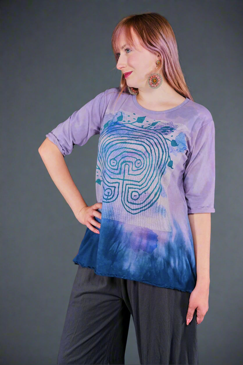 1988HDBlue Fish Tee Violet Dip & Indigo