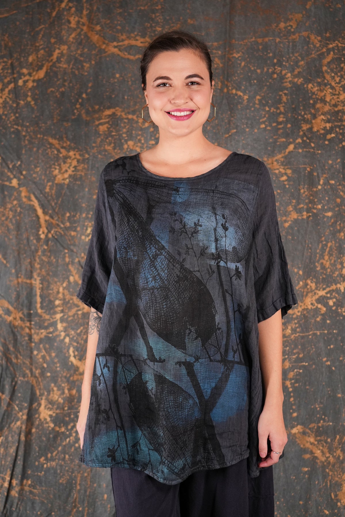 1210L Linen Simple Tunic Iron-P
