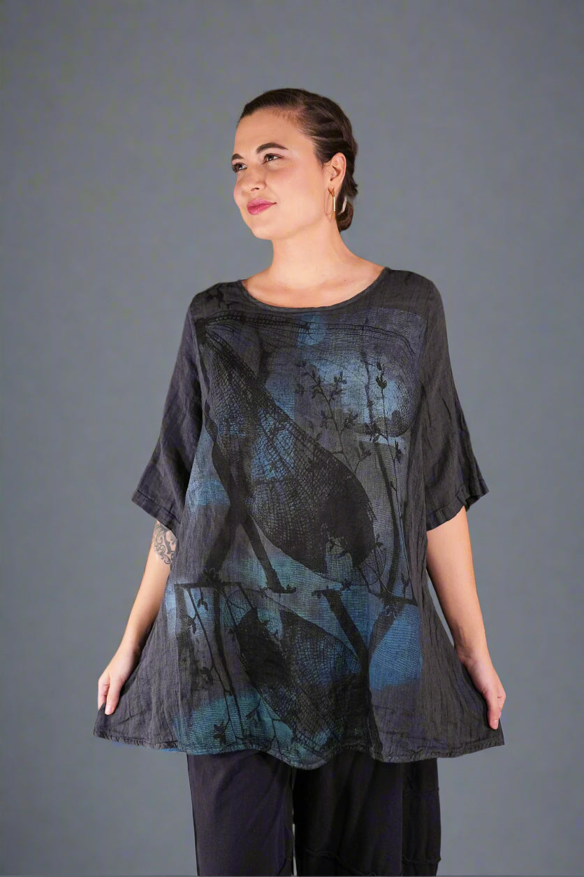 1210L Linen Simple Tunic Iron-P