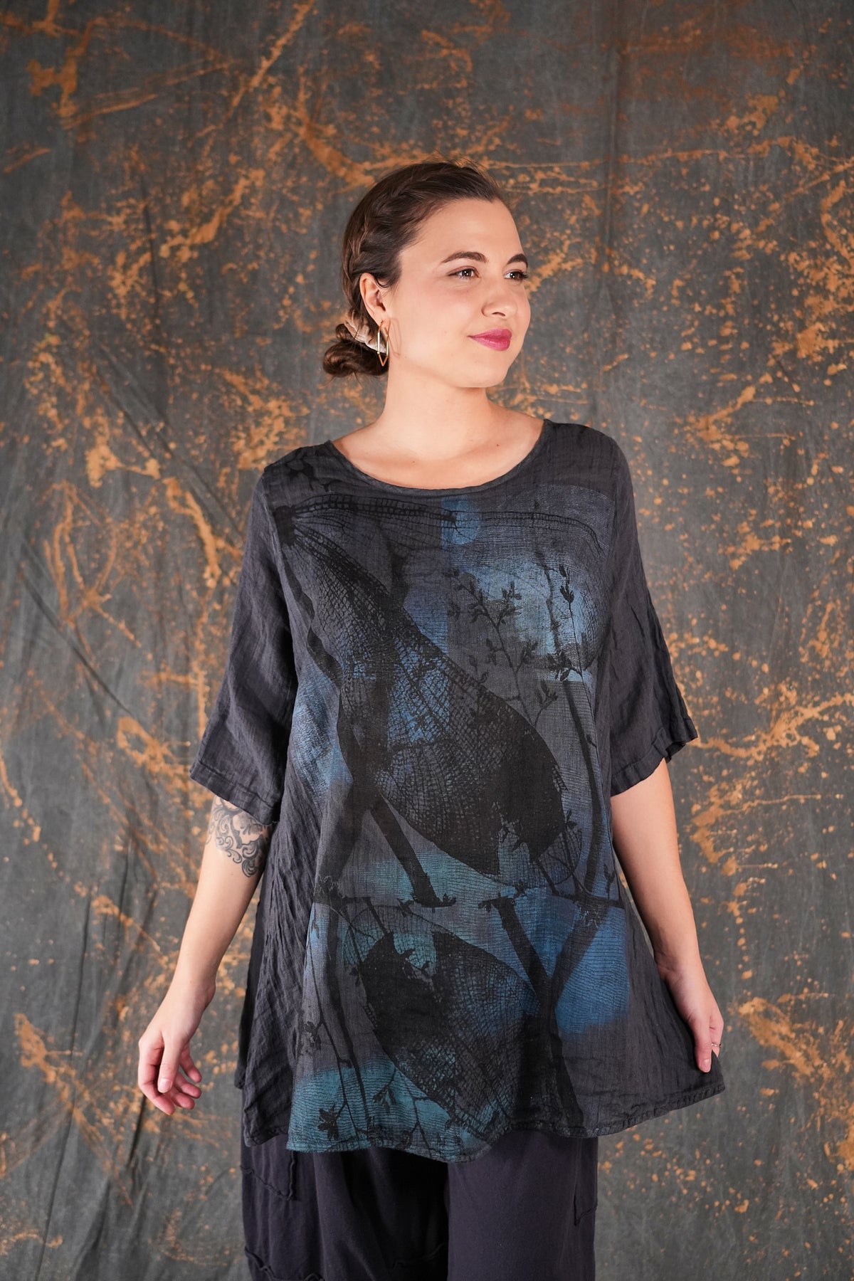 1210L Linen Simple Tunic Iron-P
