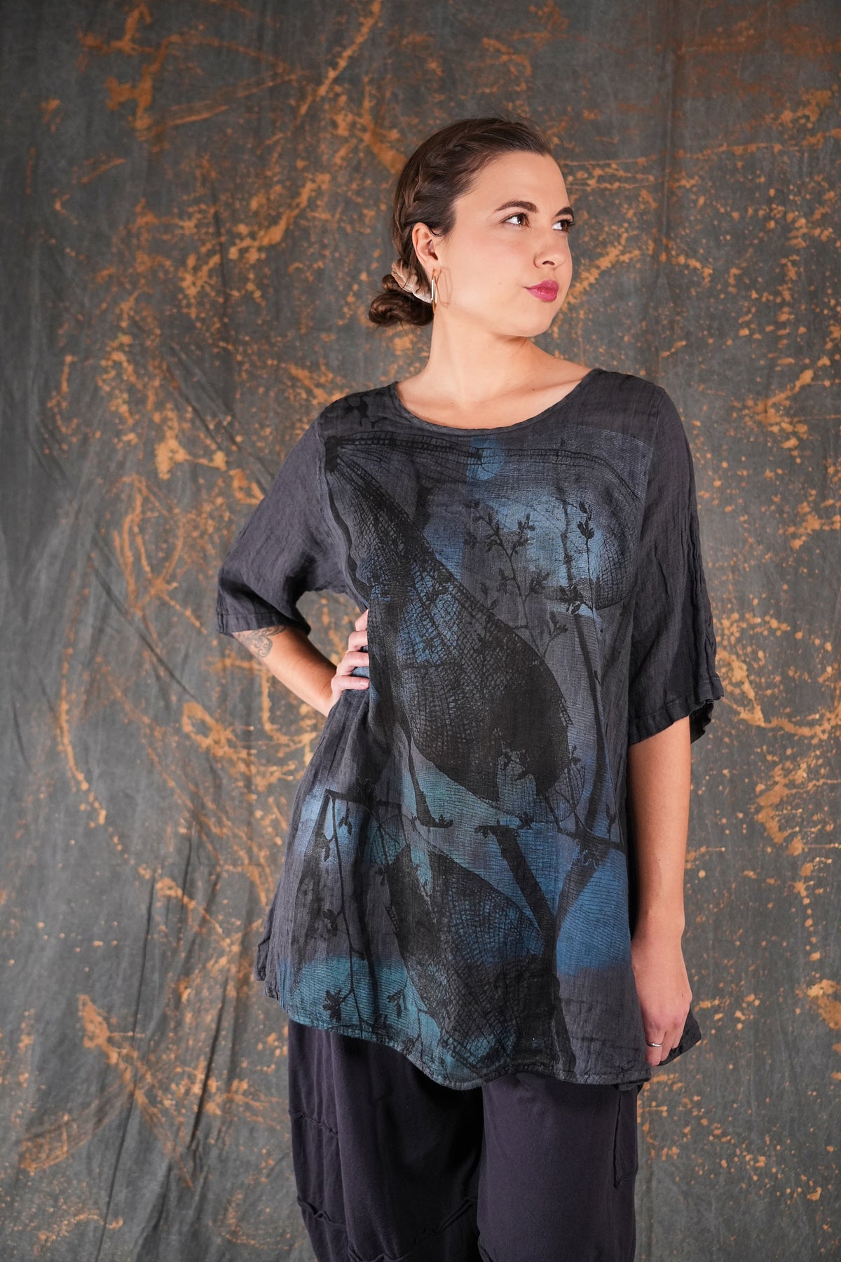 1210L Linen Simple Tunic Iron-P