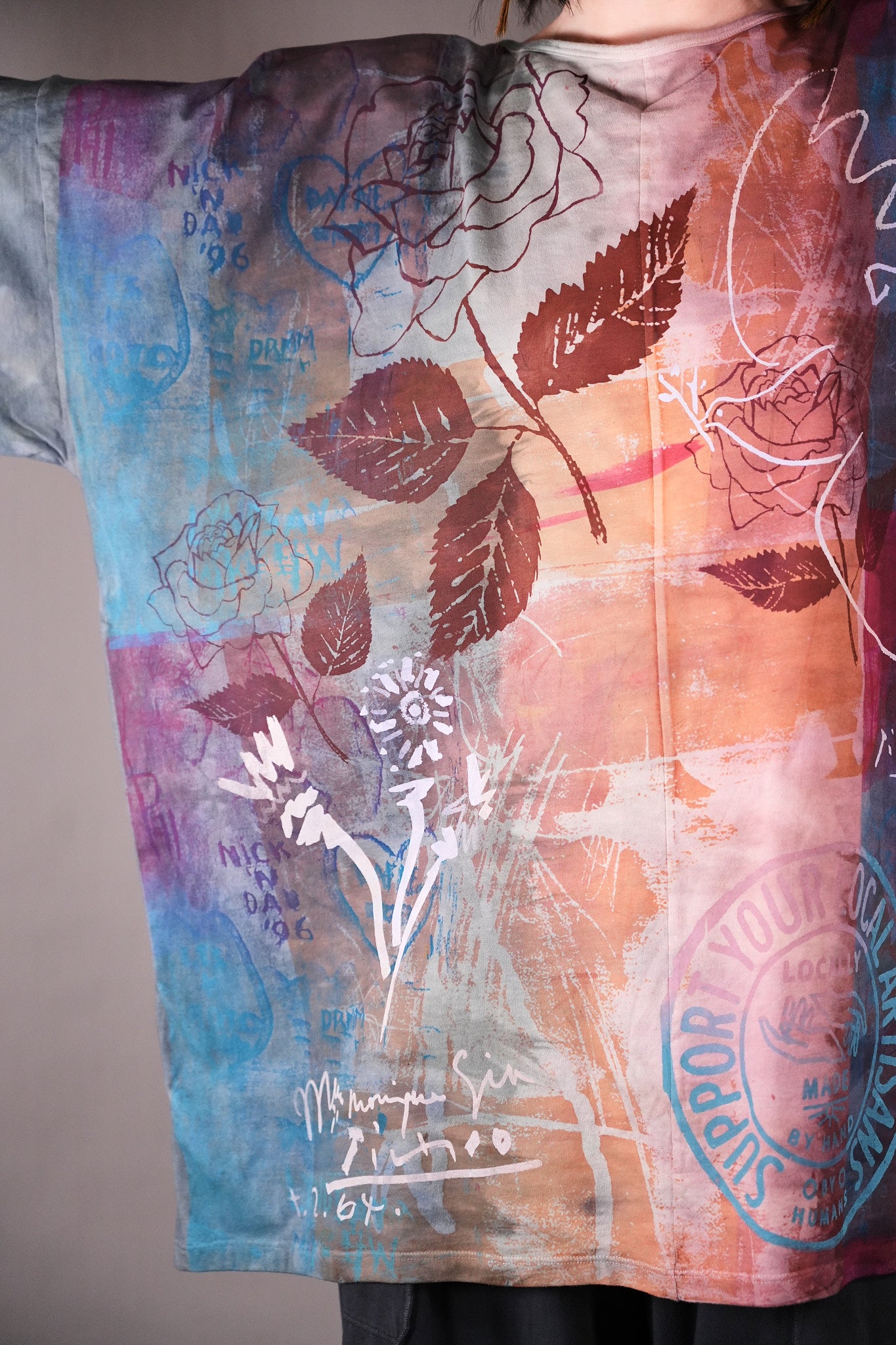 1236 HD Line Tunic Sage Mauve Graffiti Dove