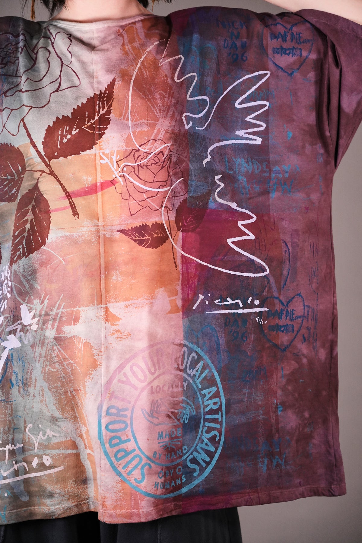 1236 HD Line Tunic Sage Mauve Graffiti Dove