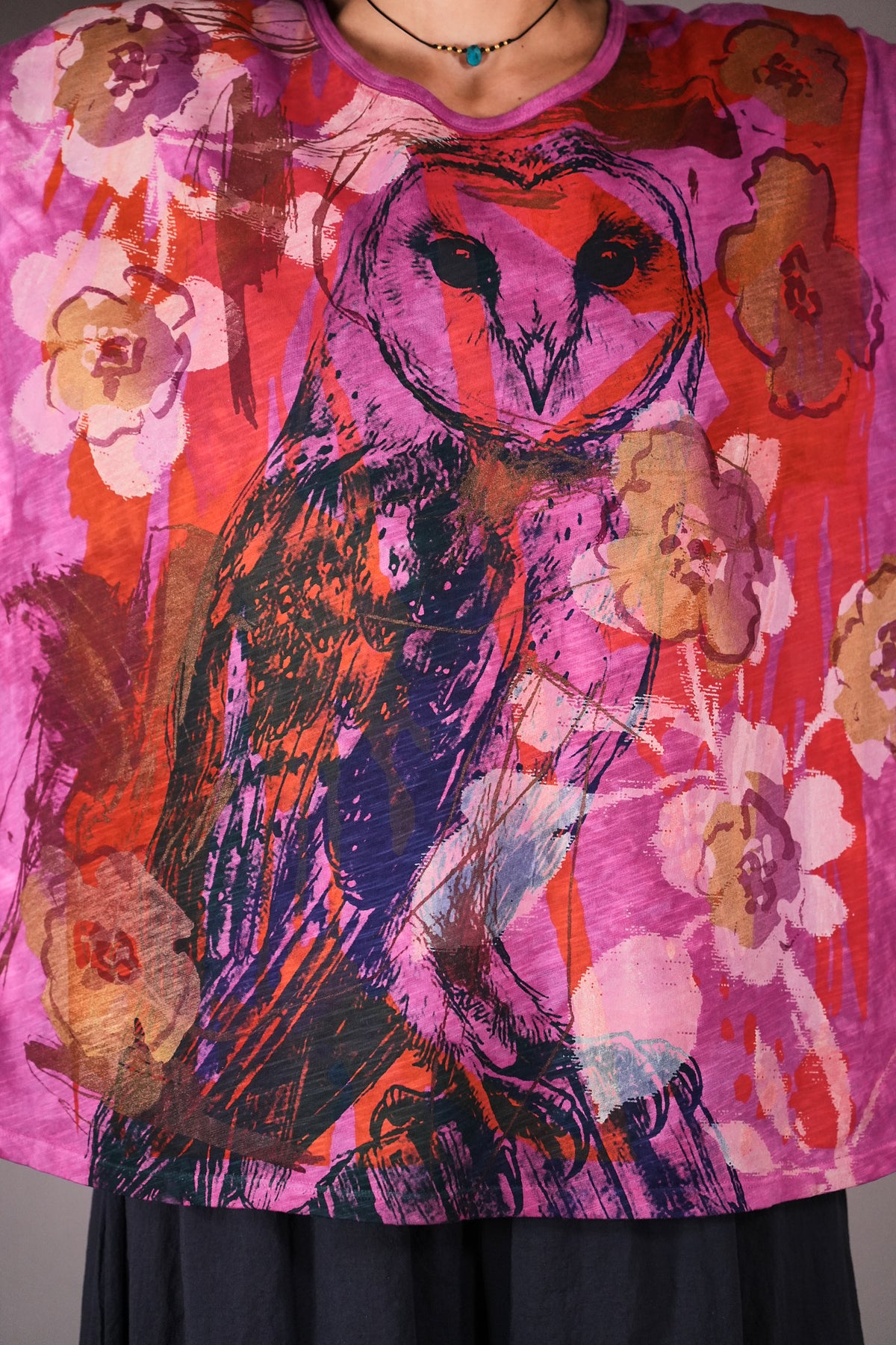 1250 HD Moon Tee Hot Pink Spring Owl