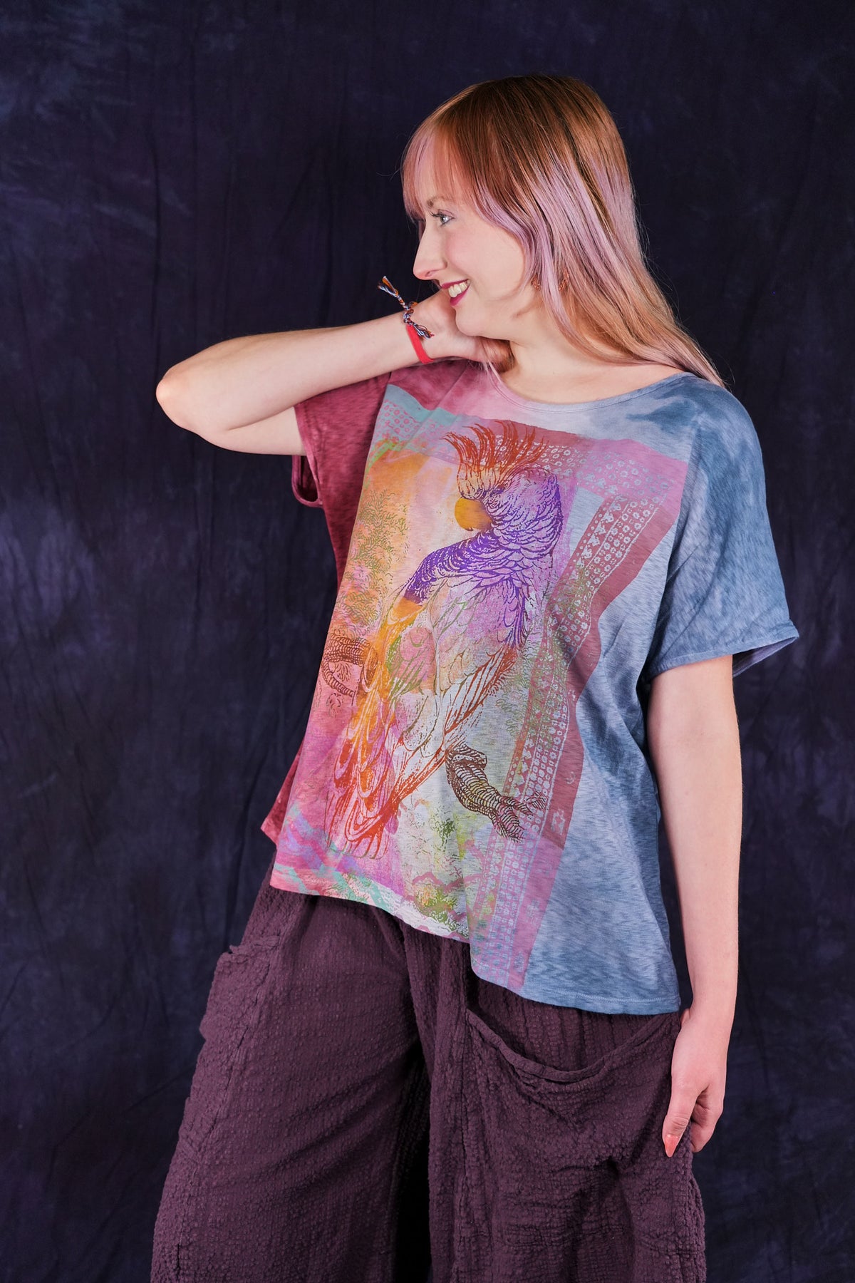 1250HD Hand Dyed Moon Tee Rose+Ink-P