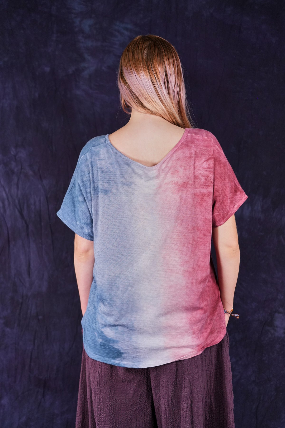 1250HD Hand Dyed Moon Tee Rose+Ink-P