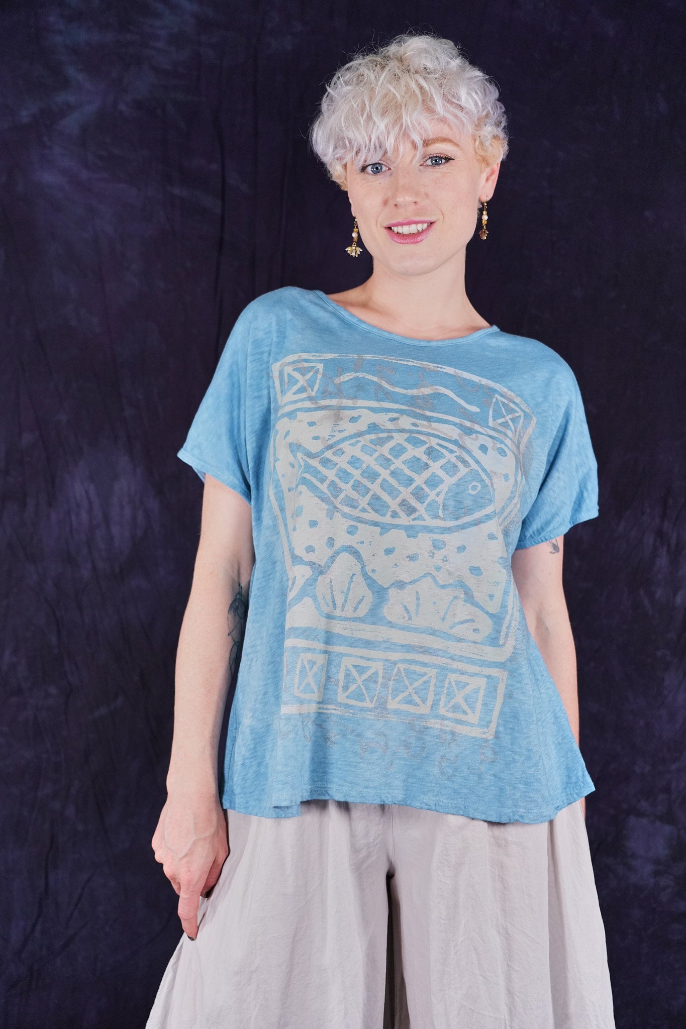 1250HD Hand Dyed Moon Tee Summer Sky-P