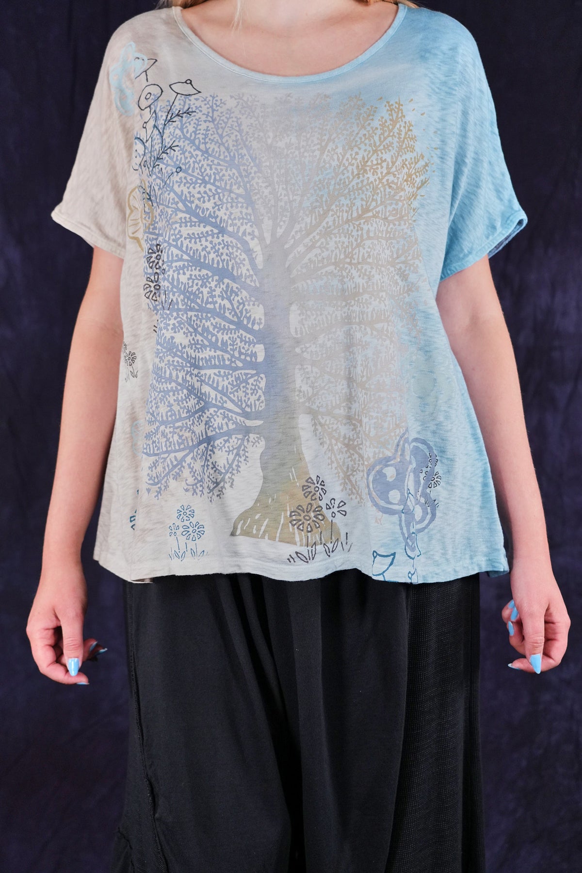 1250HD Hand dyed Moon Tee Air Element-P