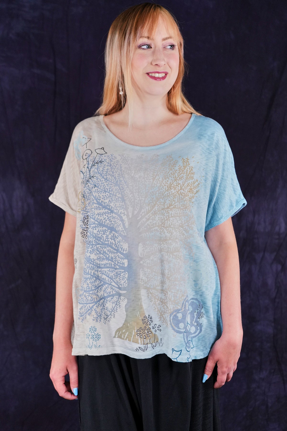 1250HD Hand dyed Moon Tee Air Element-P