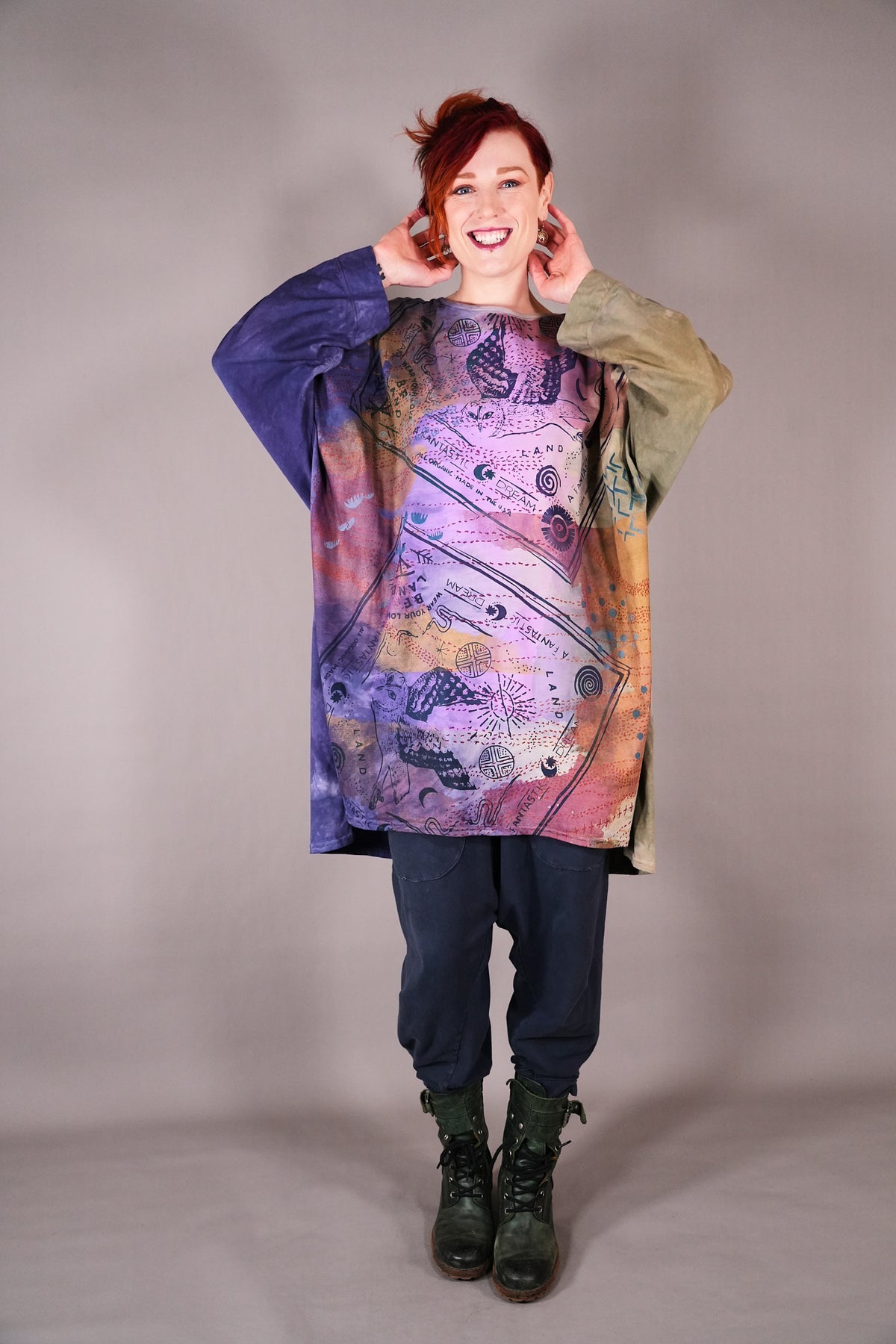 1258 HD L/S Art Tee Sea/Grass Owl Bandana