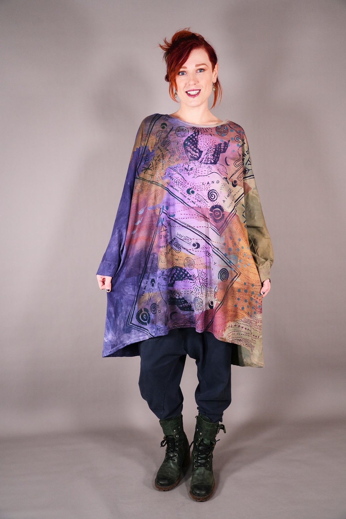 1258 HD L/S Art Tee Sea/Grass Owl Bandana