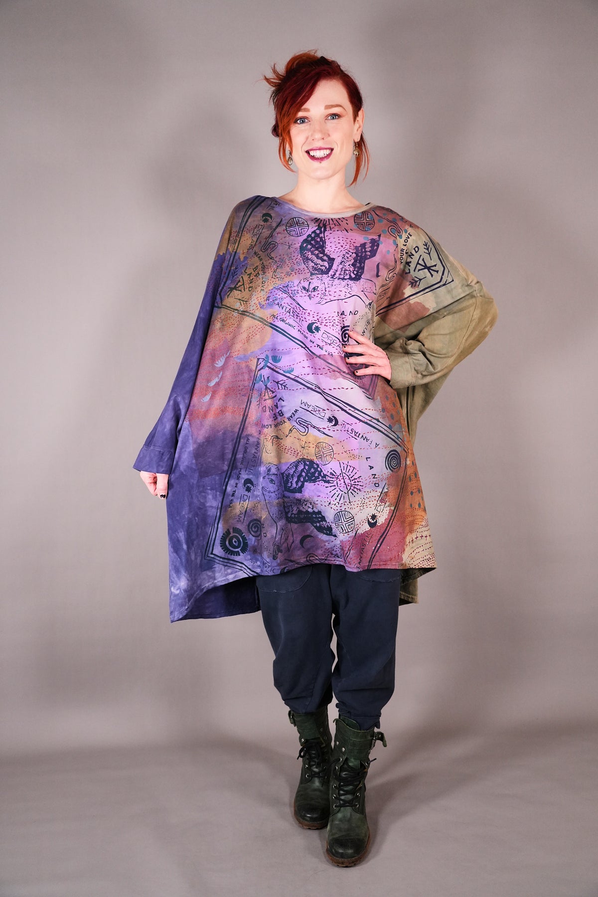 1258 HD L/S Art Tee Sea/Grass Owl Bandana