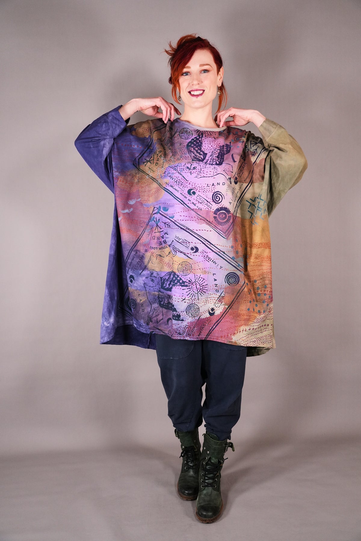 1258 HD L/S Art Tee Sea/Grass Owl Bandana