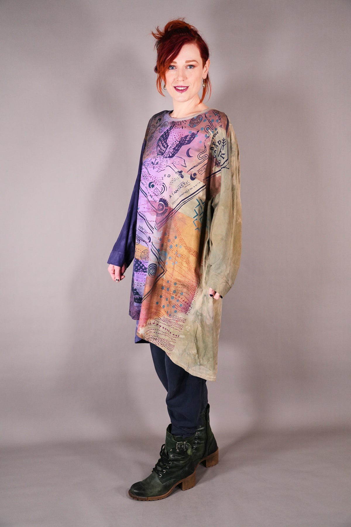 1258 HD L/S Art Tee Sea/Grass Owl Bandana
