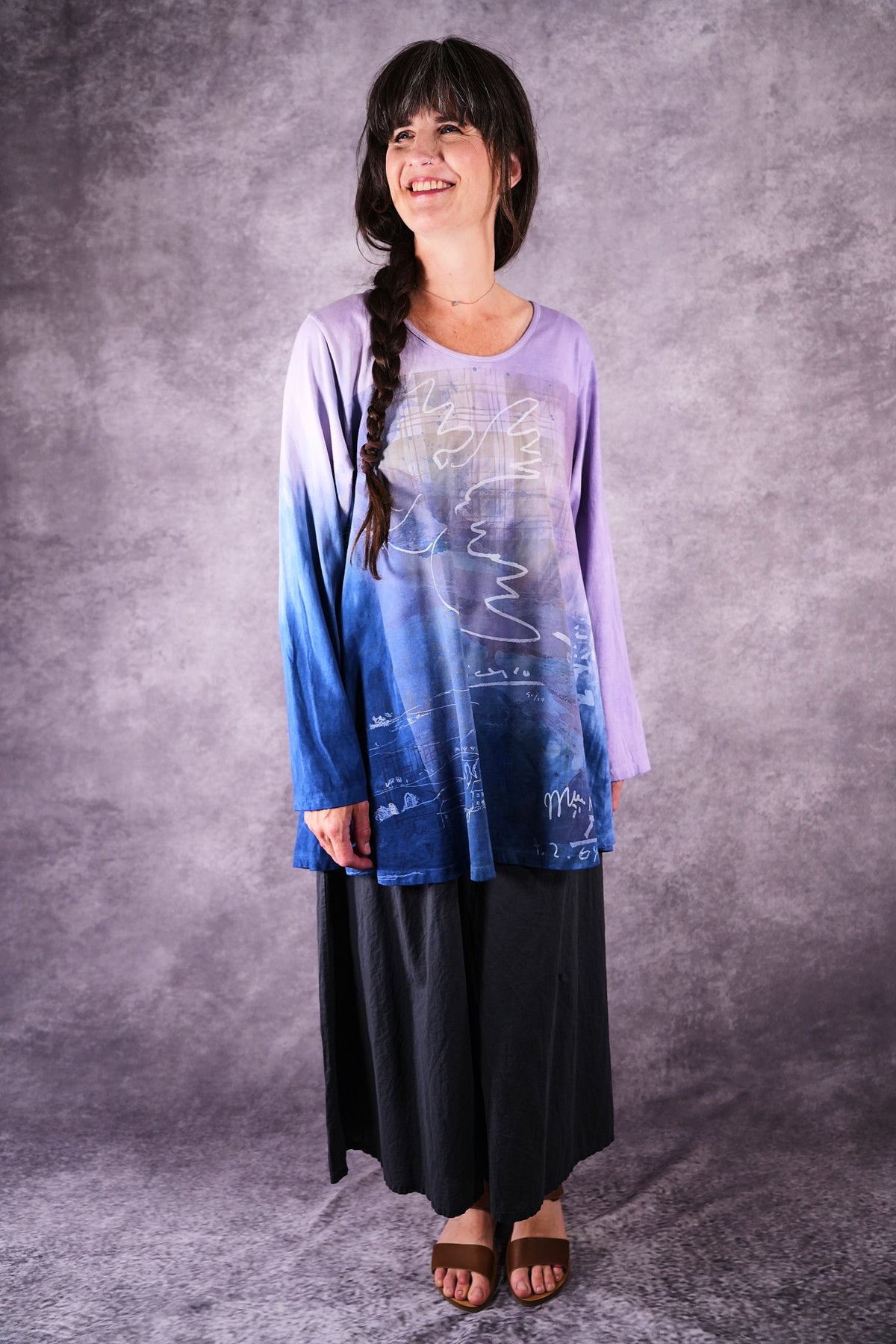 1613 HD Rilassante Tunic Lavender Indigo Peace Dove