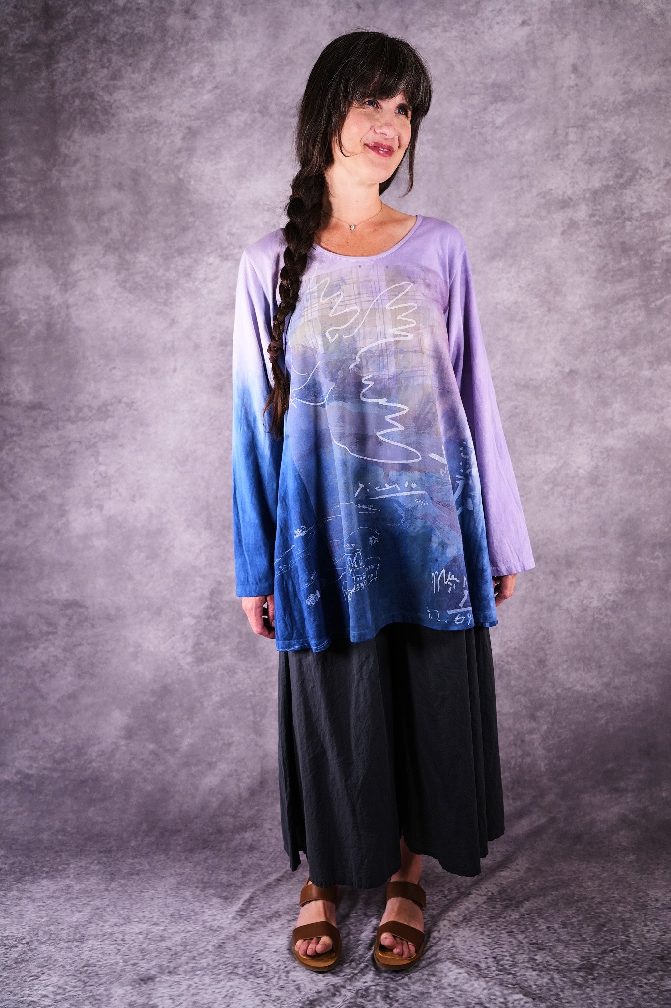 1613 HD Rilassante Tunic Lavender Indigo Peace Dove