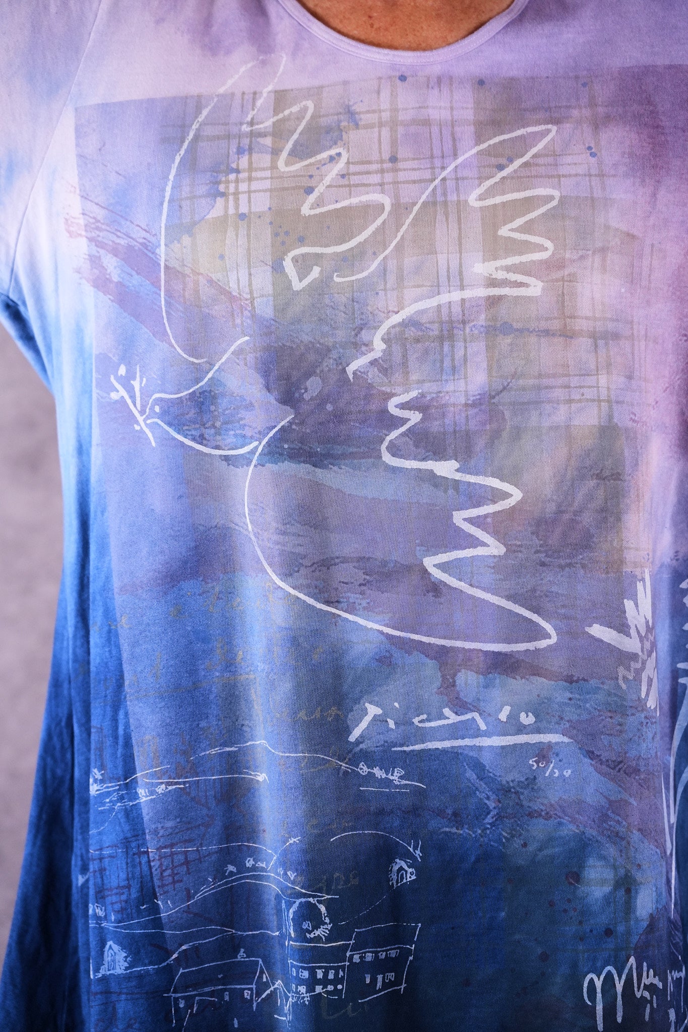 1613 HD Rilassante Tunic Lavender Indigo Peace Dove