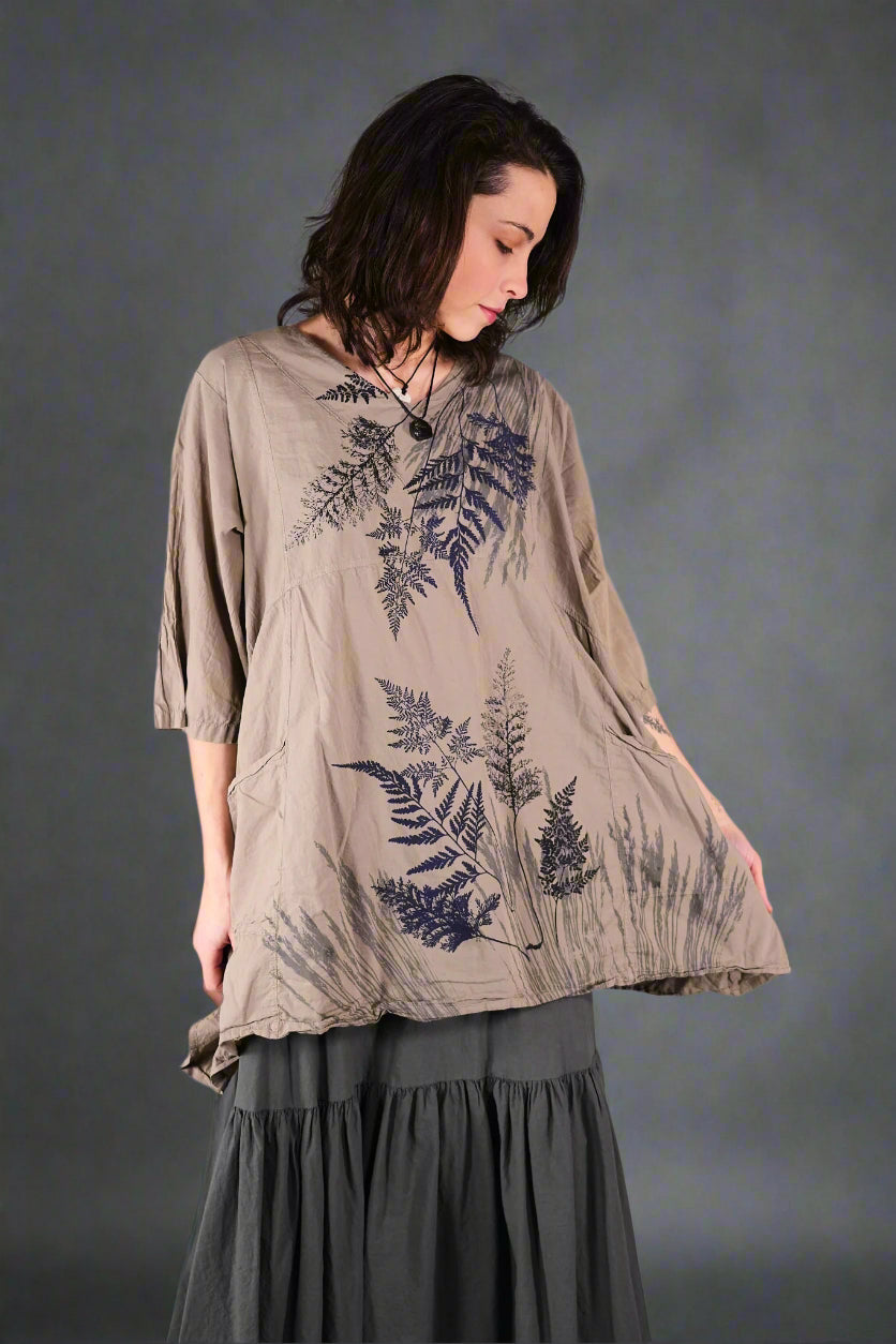 2133-2 Airy Crossover Tunic Dovetail Fern-P