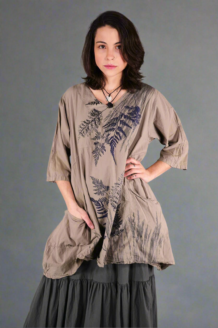 2133-2 Airy Crossover Tunic Dovetail Fern-P