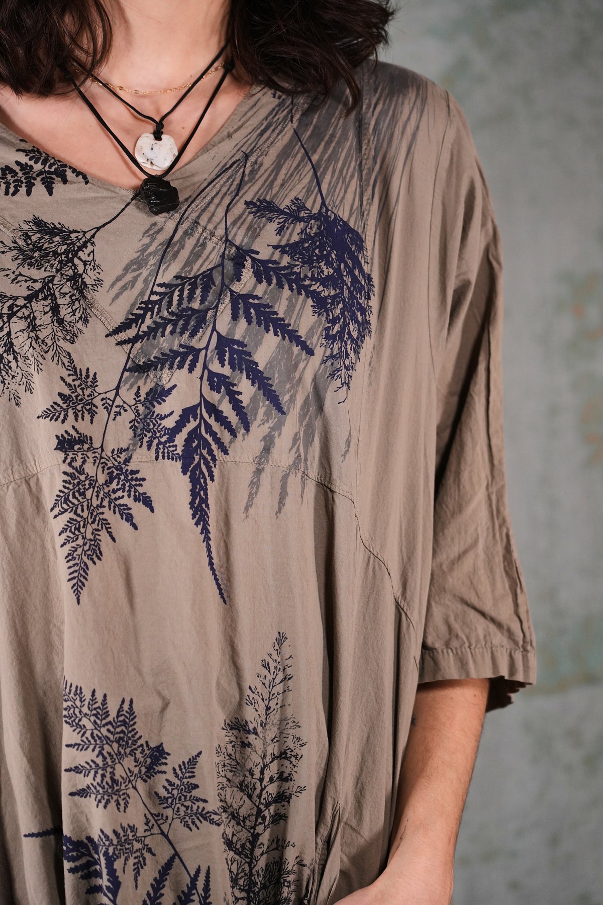 2133-2 Airy Crossover Tunic Dovetail Fern-P