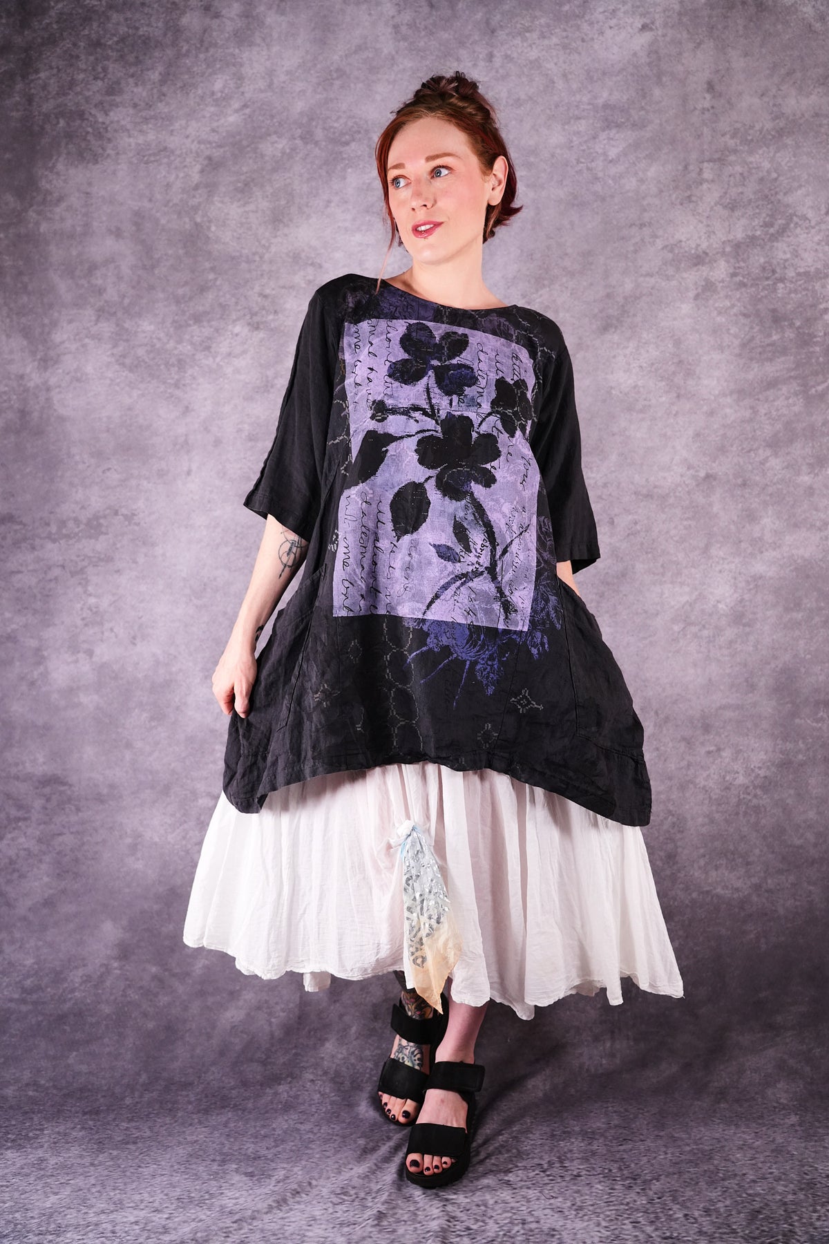 2270 Seaside Linen Tunic Black Sand Love Letter