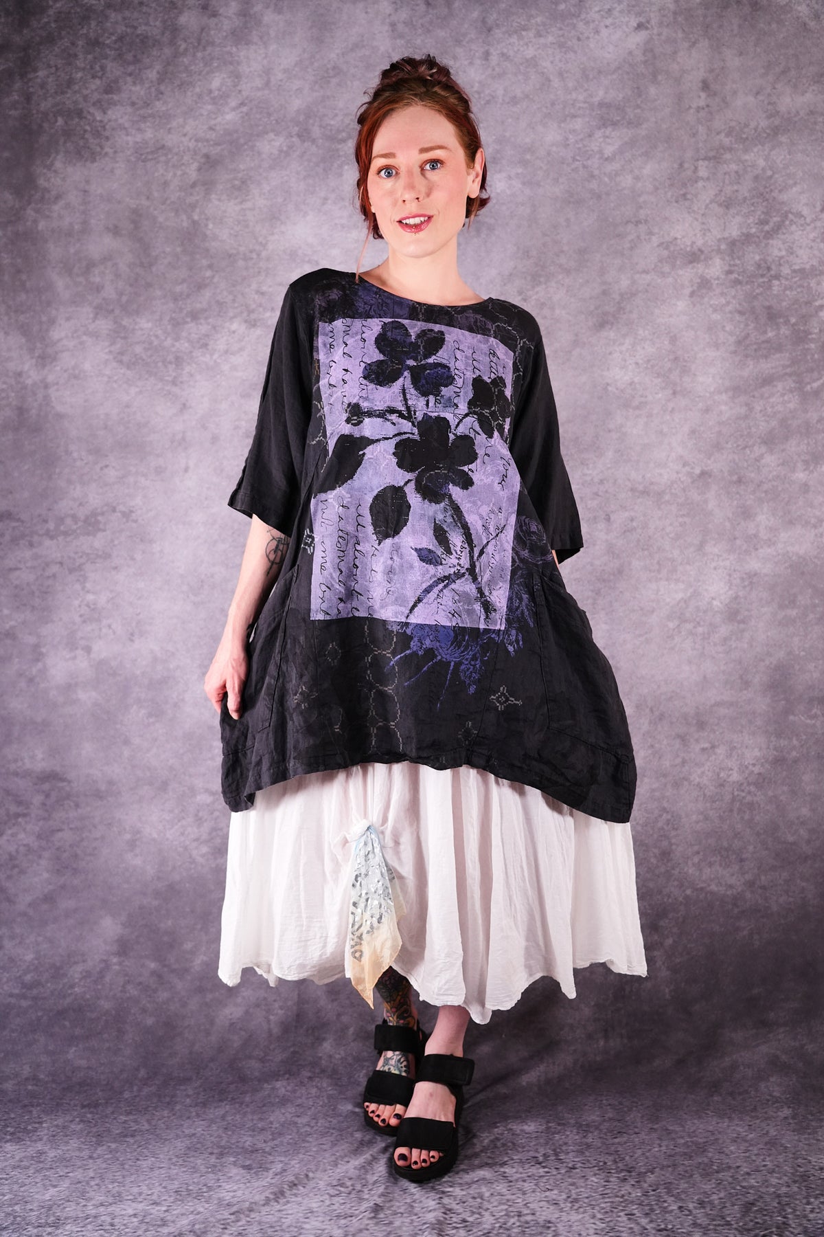 2270 Seaside Linen Tunic Black Sand Love Letter