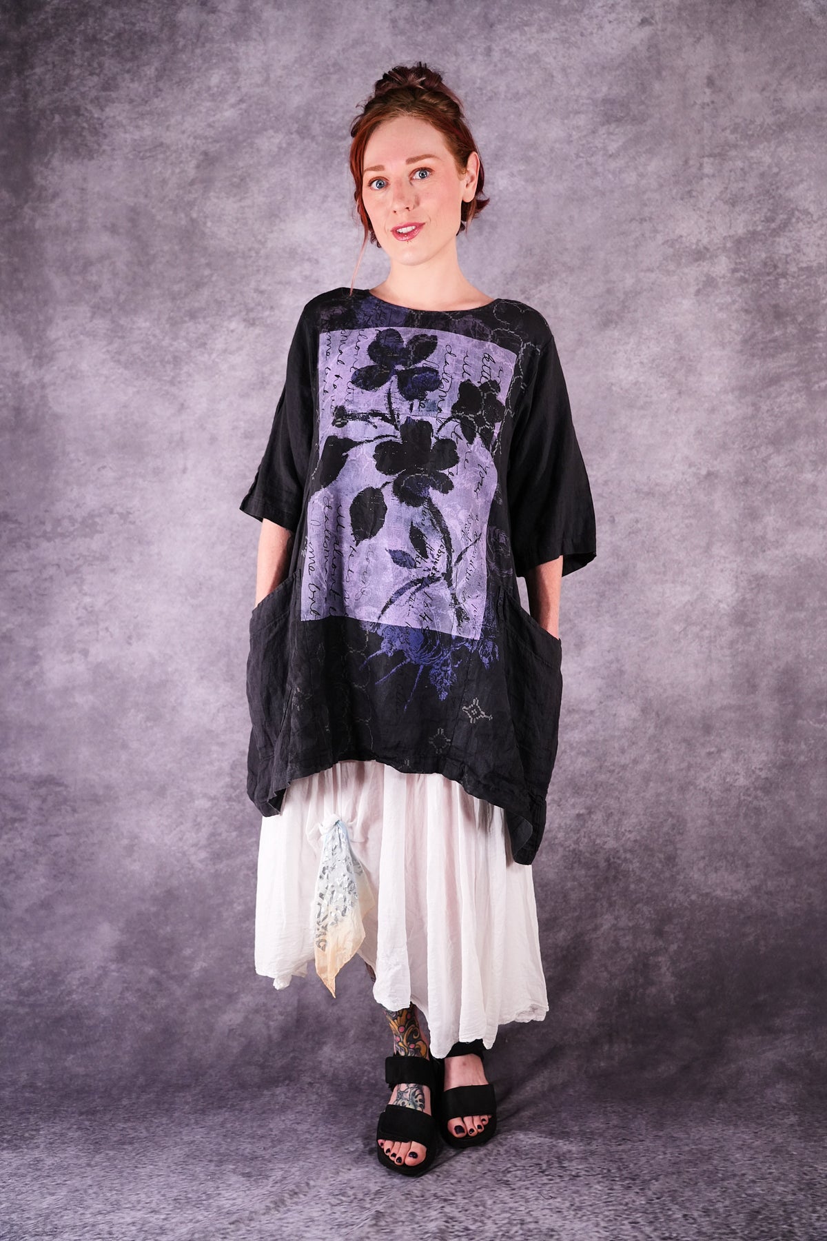 2270 Seaside Linen Tunic Black Sand Love Letter