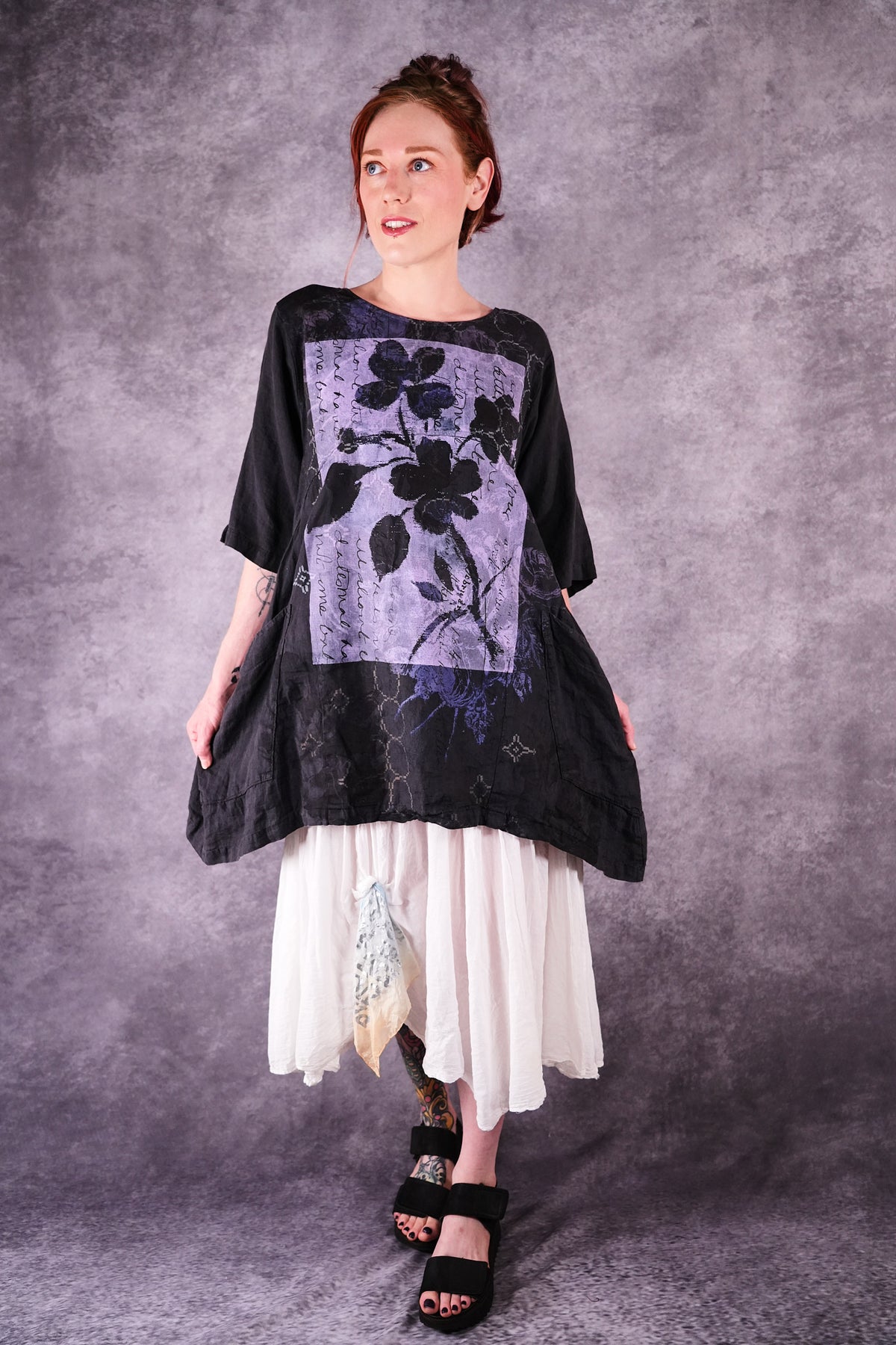 2270 Seaside Linen Tunic Black Sand Love Letter