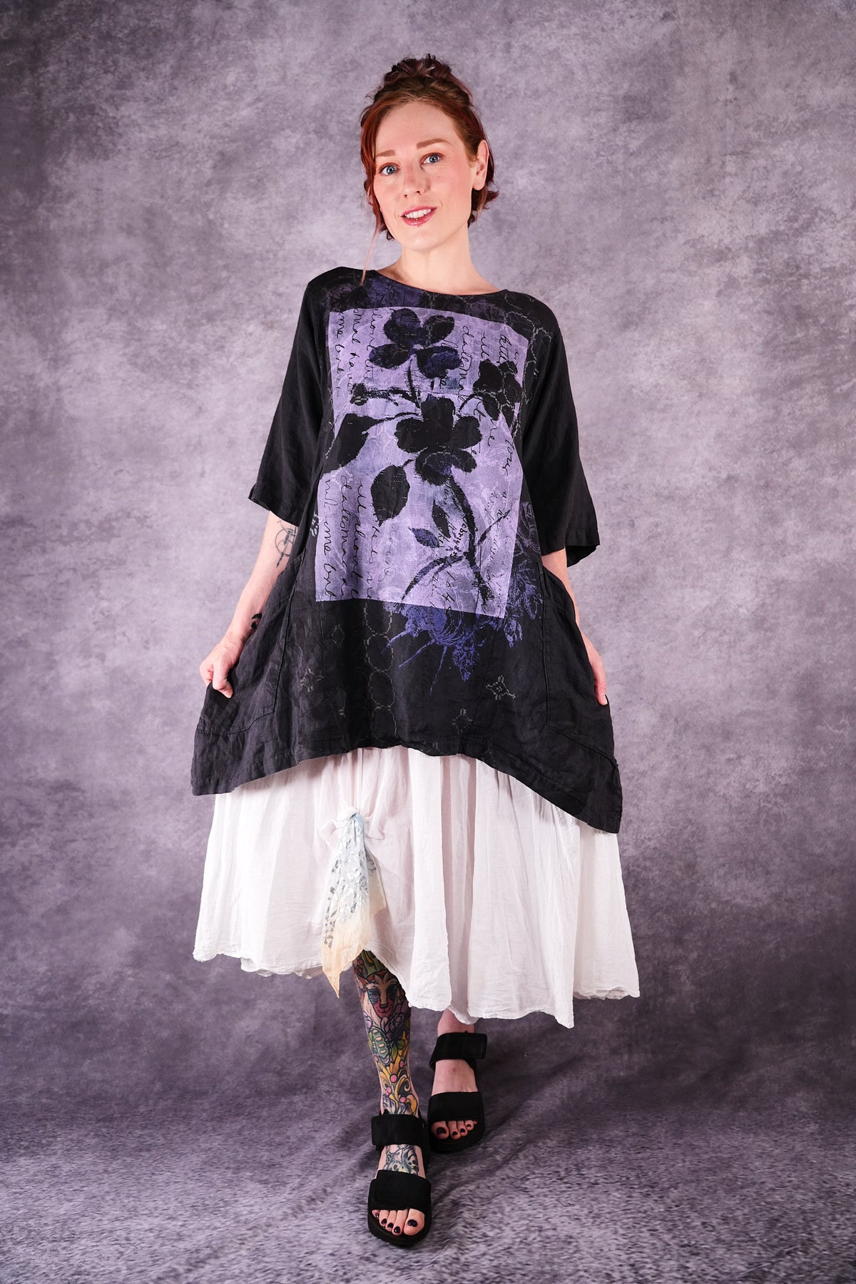 2270 Seaside Linen Tunic Black Sand Love Letter