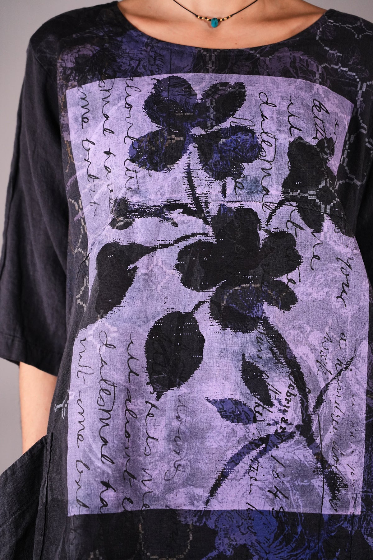 2270 Seaside Linen Tunic Black Sand Love Letter