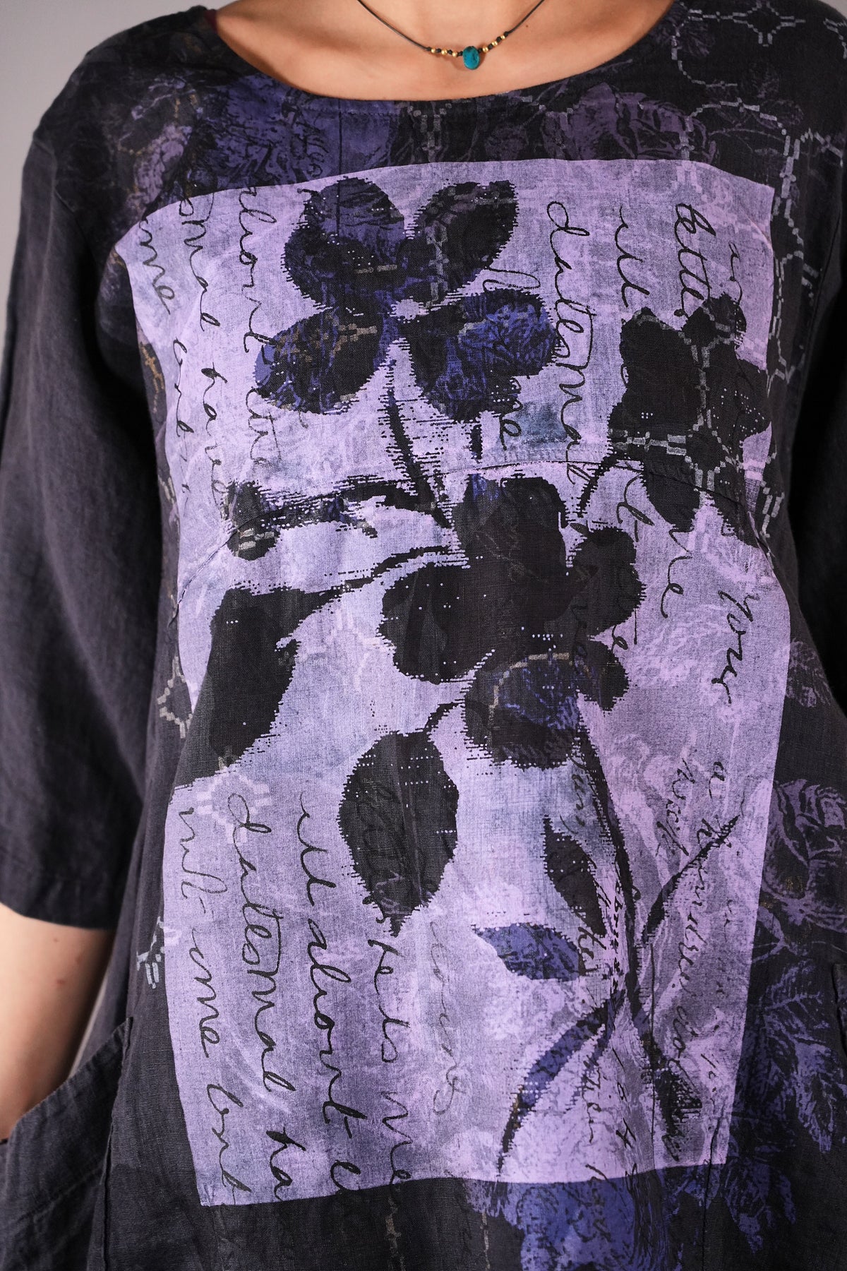 2270 Seaside Linen Tunic Black Sand Love Letter