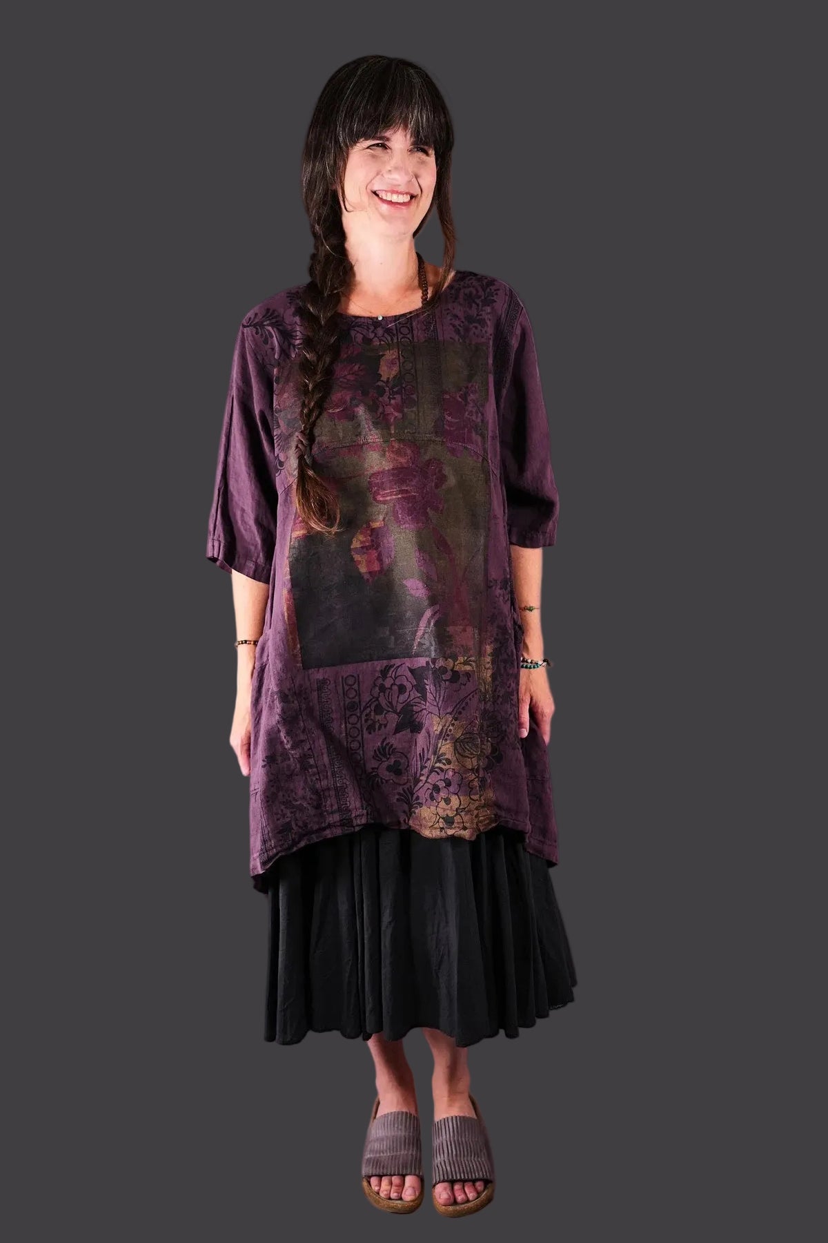2270 Urchin Tunic Fig Tapestry Delft