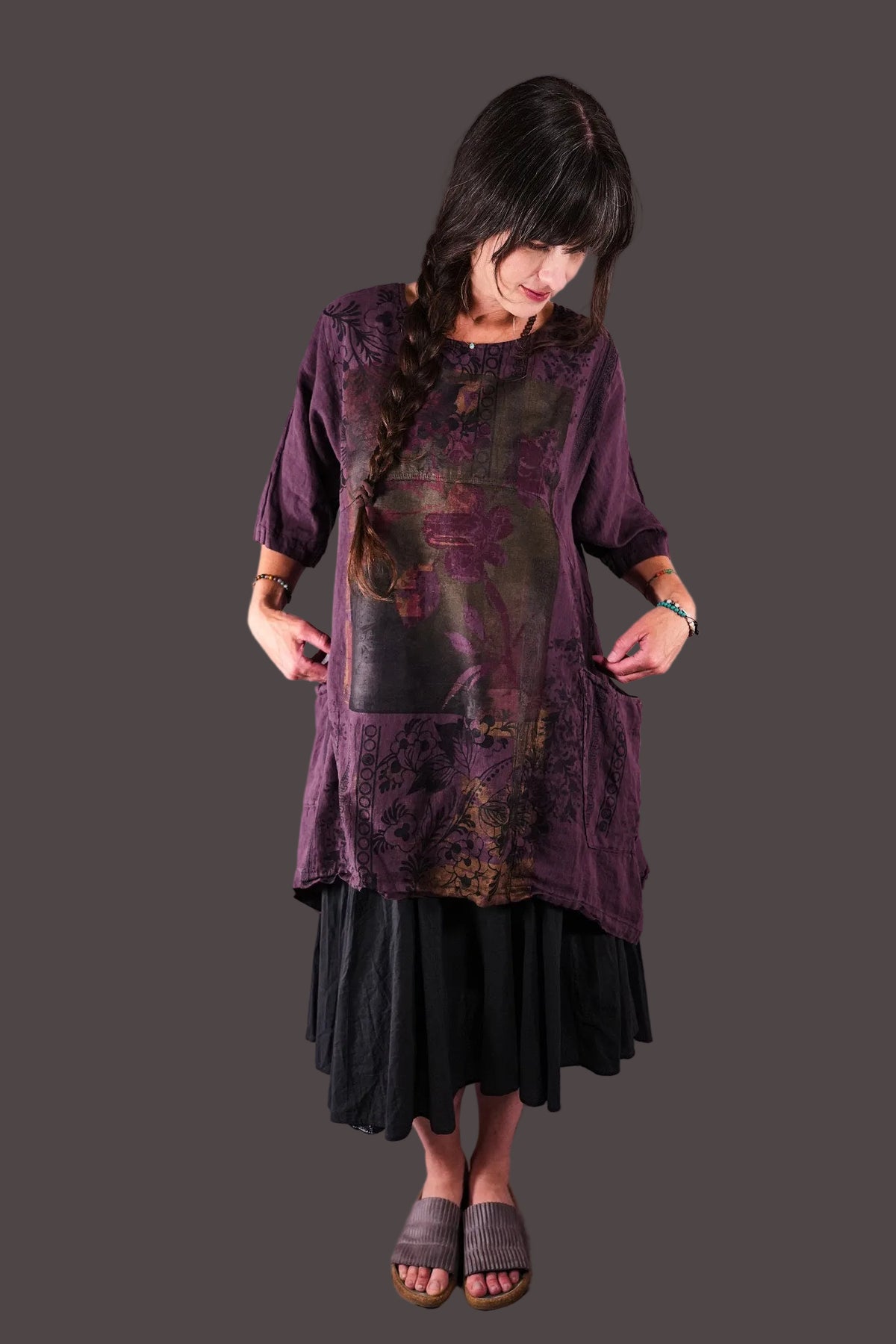 2270 Urchin Tunic Fig Tapestry Delft
