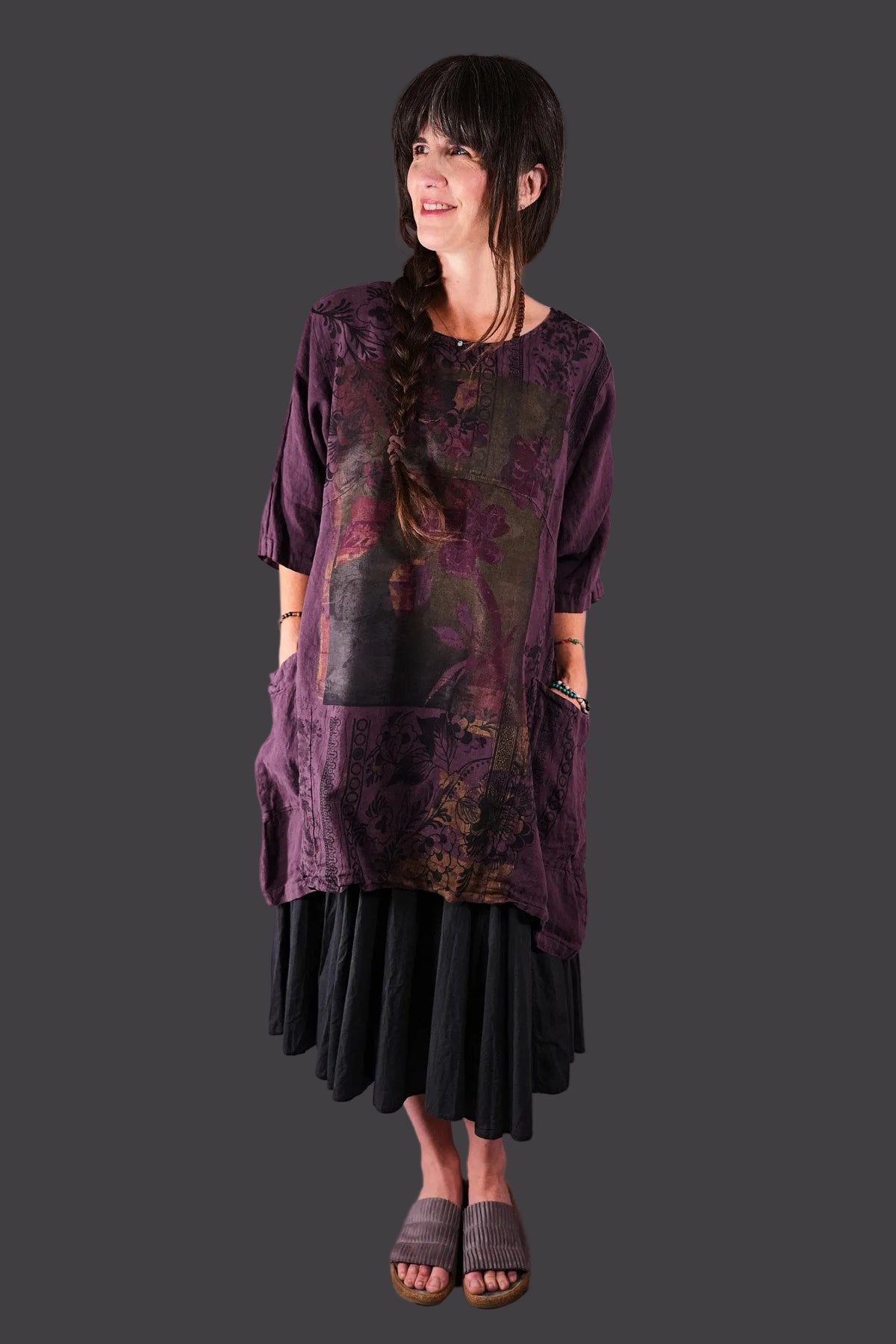 2270 Urchin Tunic Fig Tapestry Delft