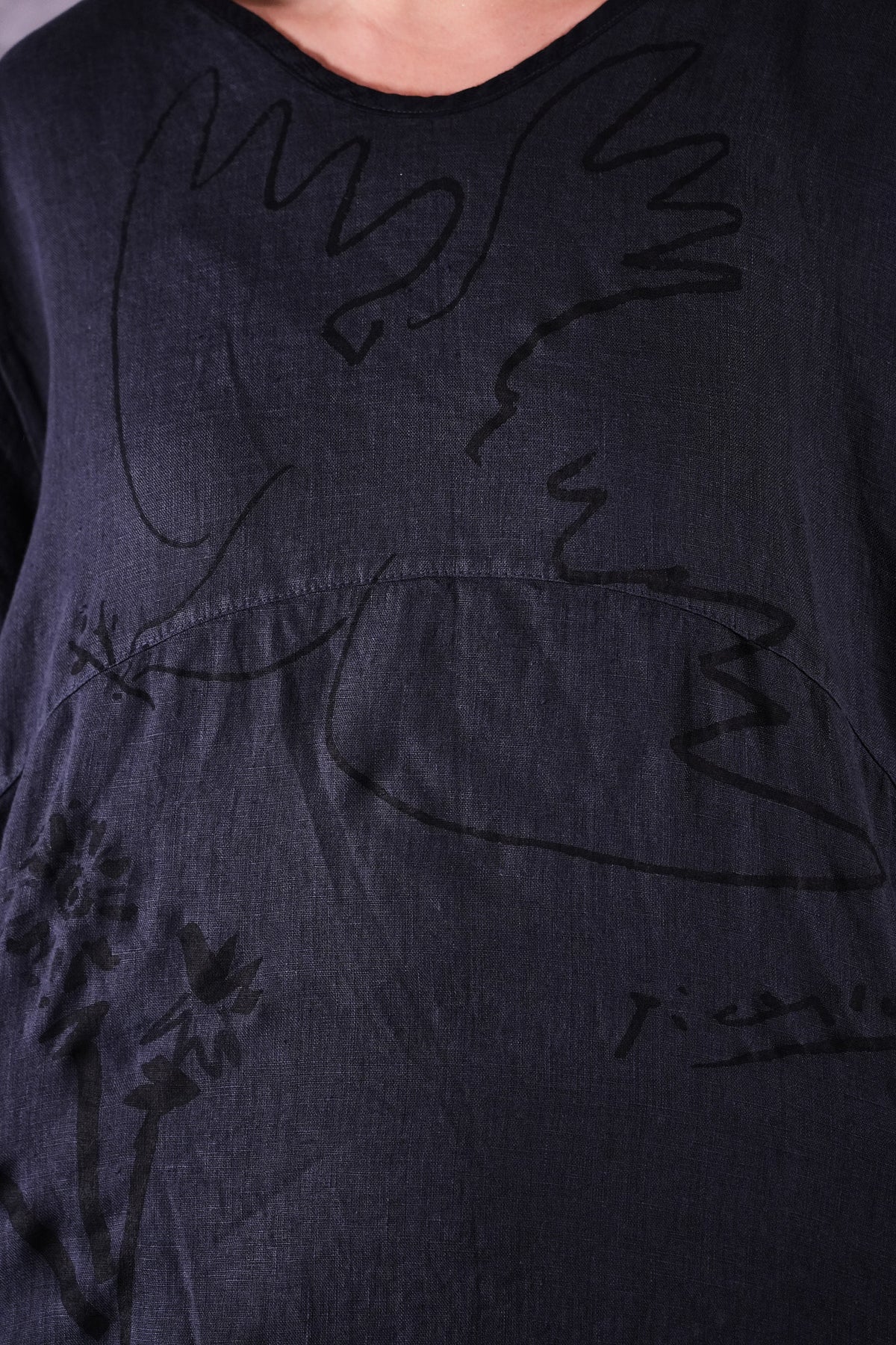 2315 Zen Tunic Charcoal Blue Peace