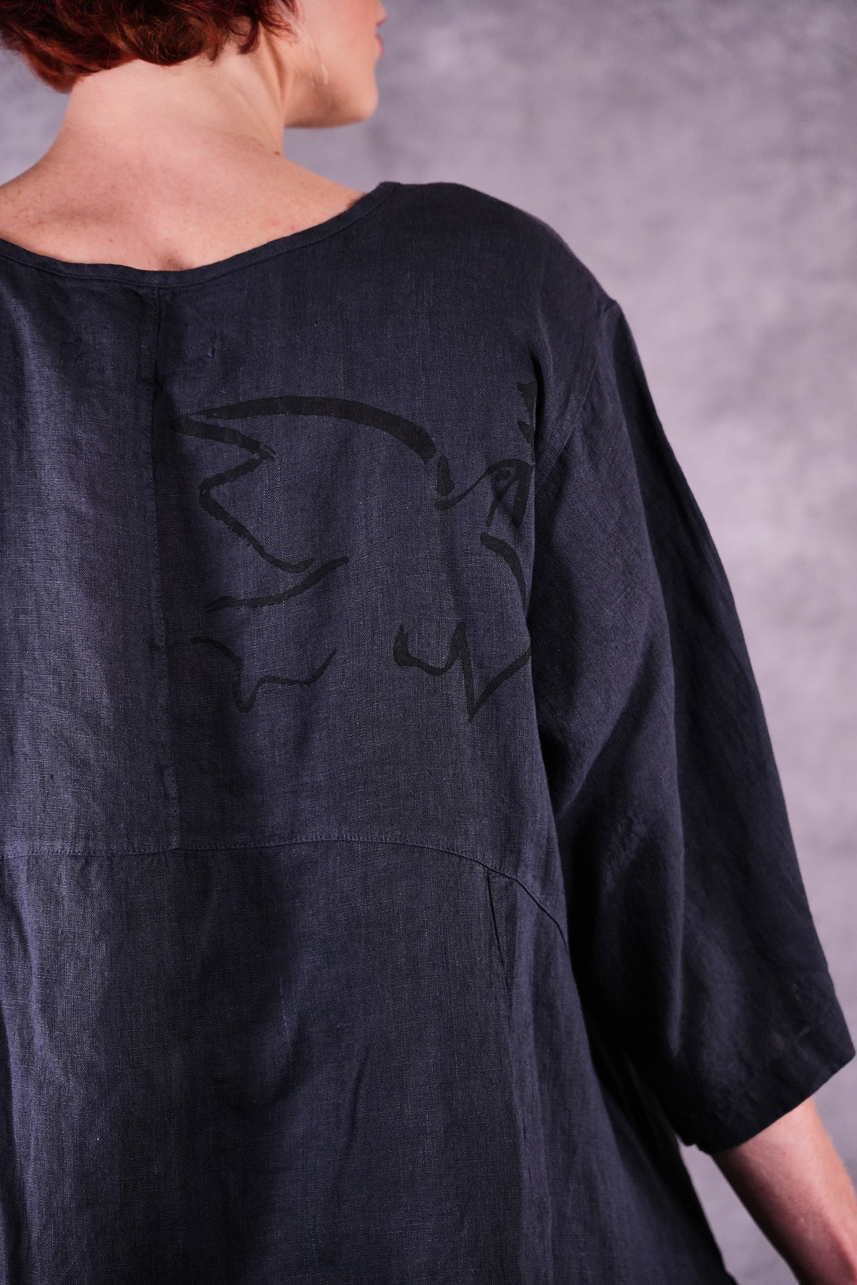 2315 Zen Tunic Charcoal Blue Peace