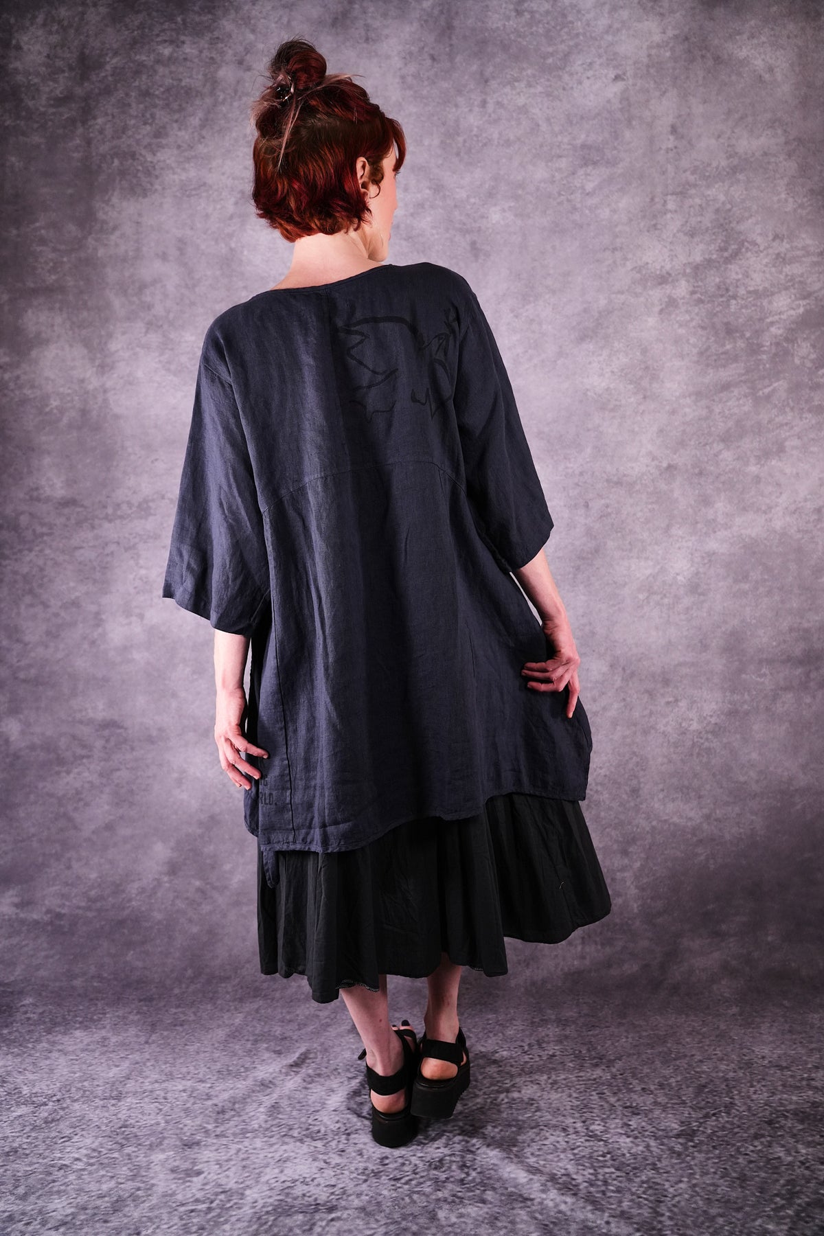 2315 Zen Tunic Charcoal Blue Peace
