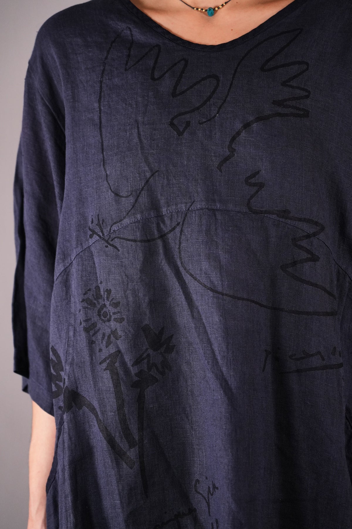 2315 Zen Tunic Charcoal Blue Peace