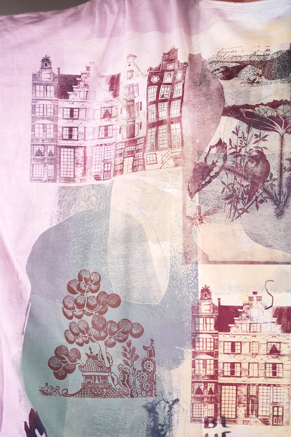 2353 HD Square Tee Pink Blue Old Amsterdam