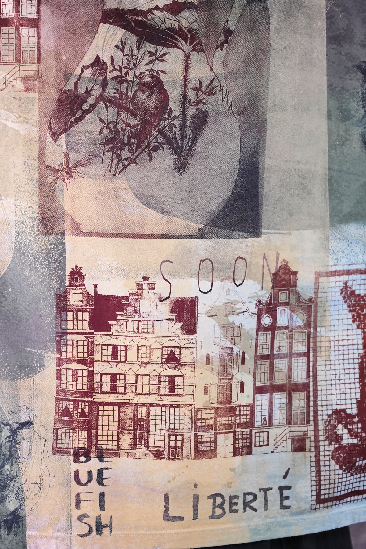 2353 HD Square Tee Pink Blue Old Amsterdam